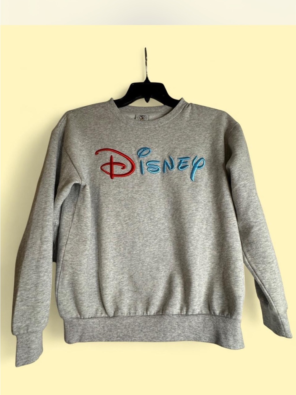 Vintage Mickey & Co Disney Grey Crewneck Sweatshirt with Red & Blue Logo
